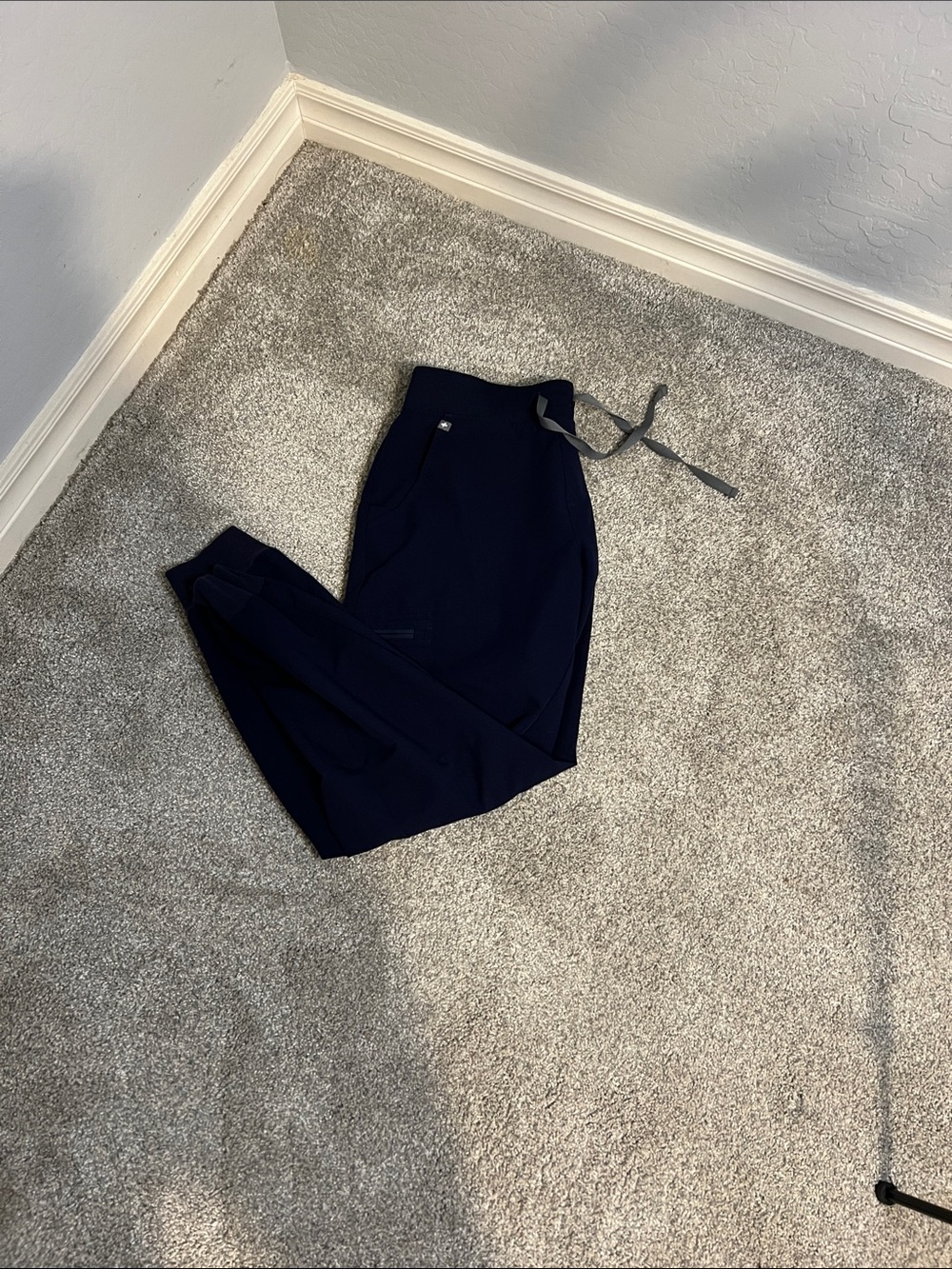 Figs Navy Stretch Jeggings with Drawstring